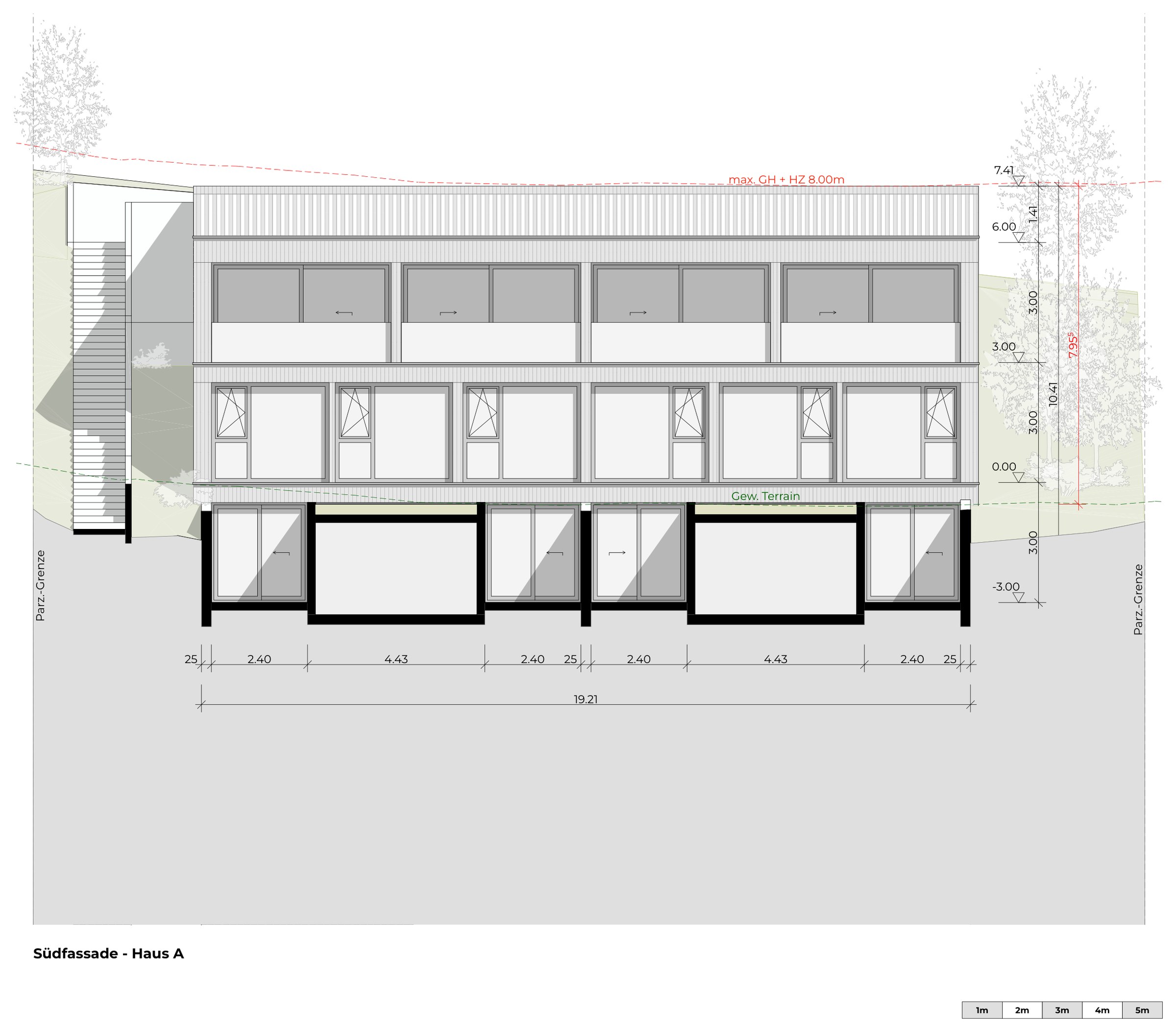 collina, Konolfingen — Südfassade Haus A