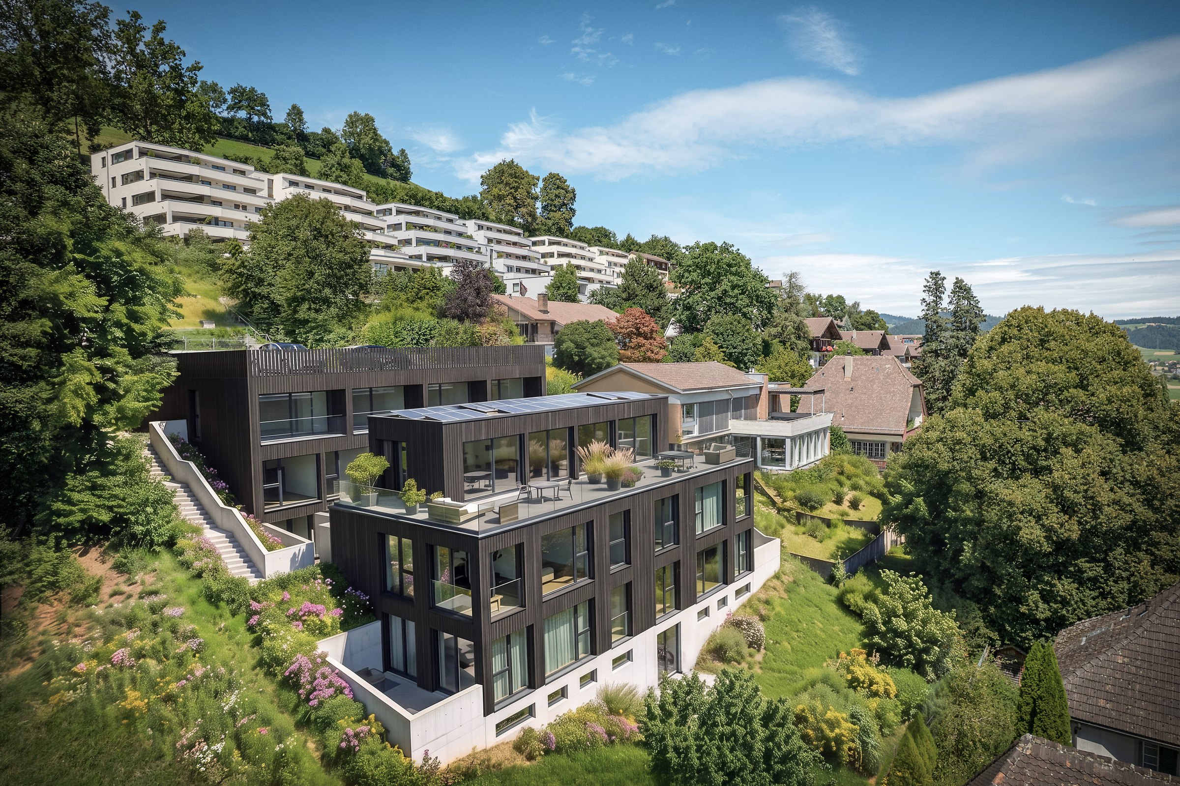 collina, Konolfingen — die beiden Häuser am Südhang oberhalb von Konolfingen