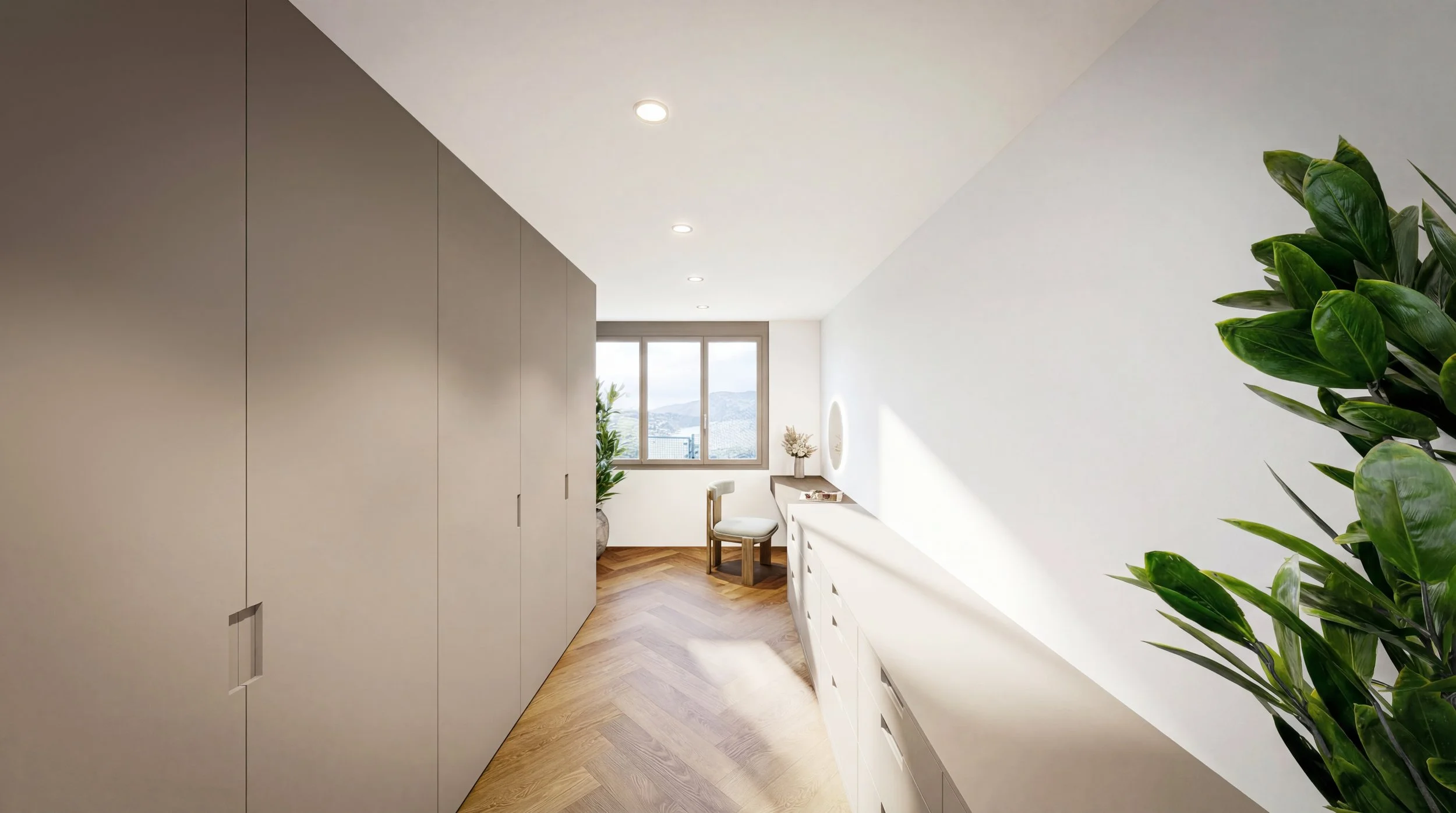 due viste, Immensee — Materialdetail: massgefertigter Einbauschrank