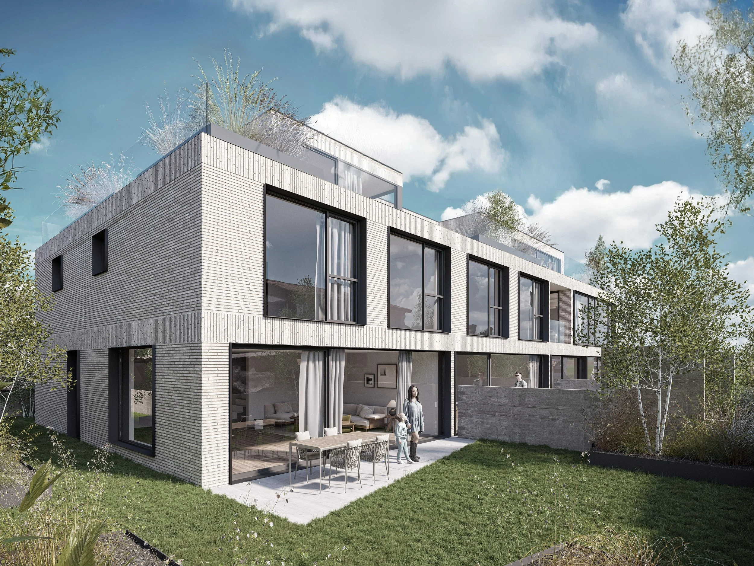linea definita — präziser Neubau mit ruhiger Klinkerfassade