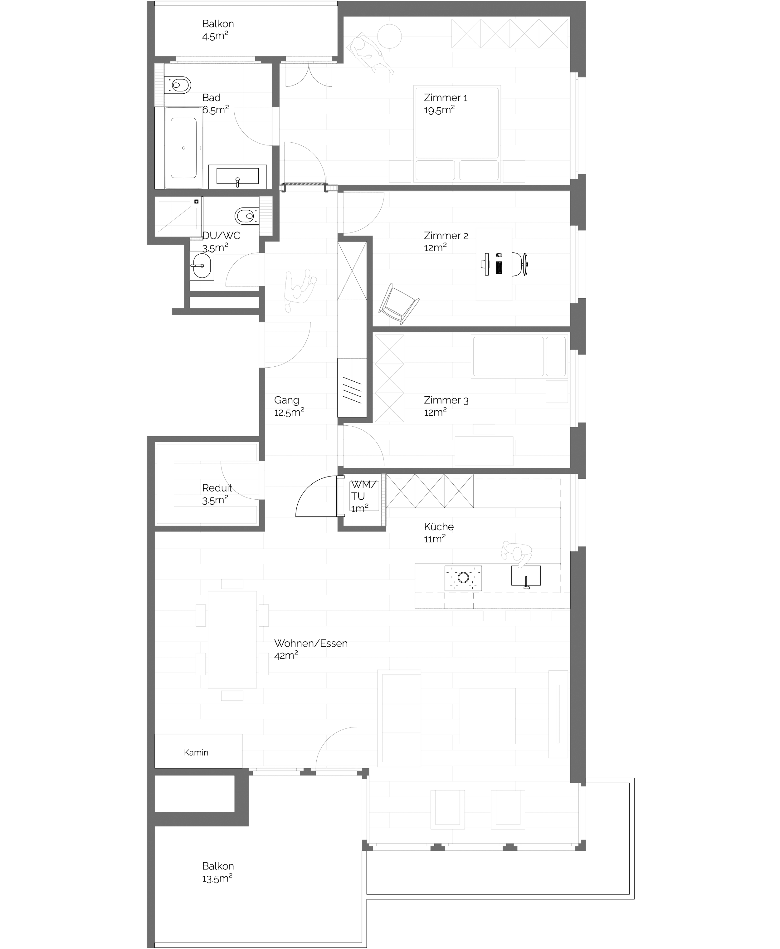 Monolite – Grundriss