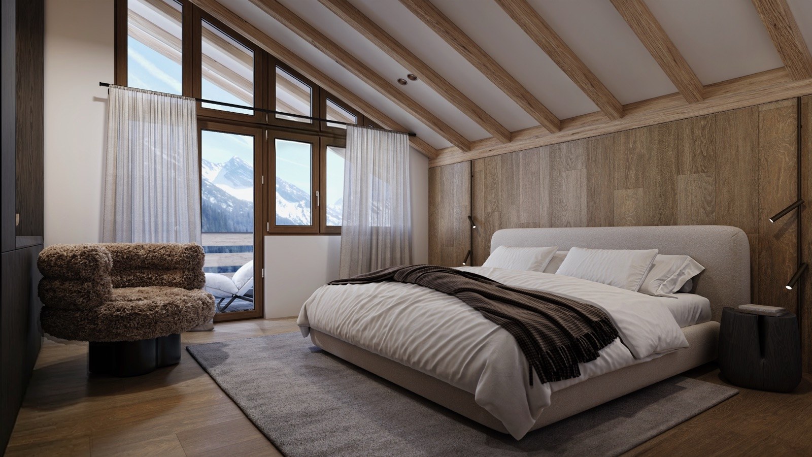 quattromila: Schlafzimmer mit Matterhornblick