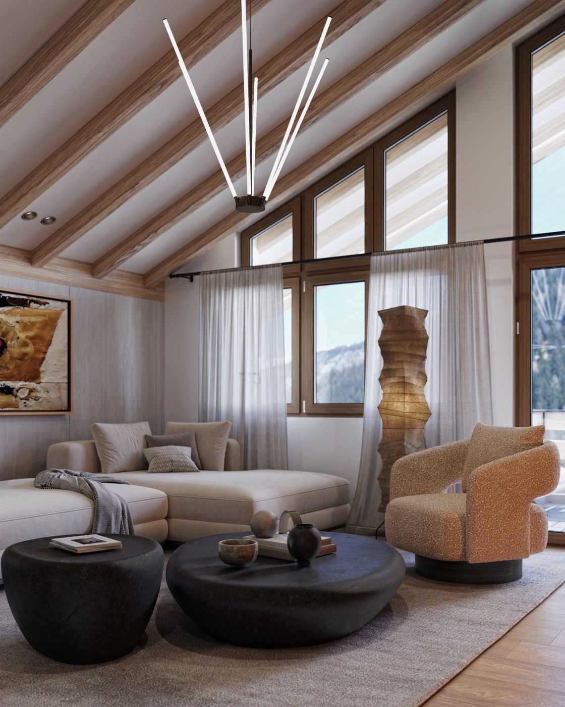 quattromila: Wohnbereich mit Chaiselongue und Tageslicht